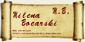 Milena Bočarski vizit kartica